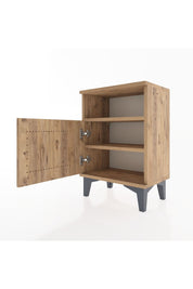 Arges Komodin 2 Raflı Tek Kapaklı 44x30x64 Çam-Çam