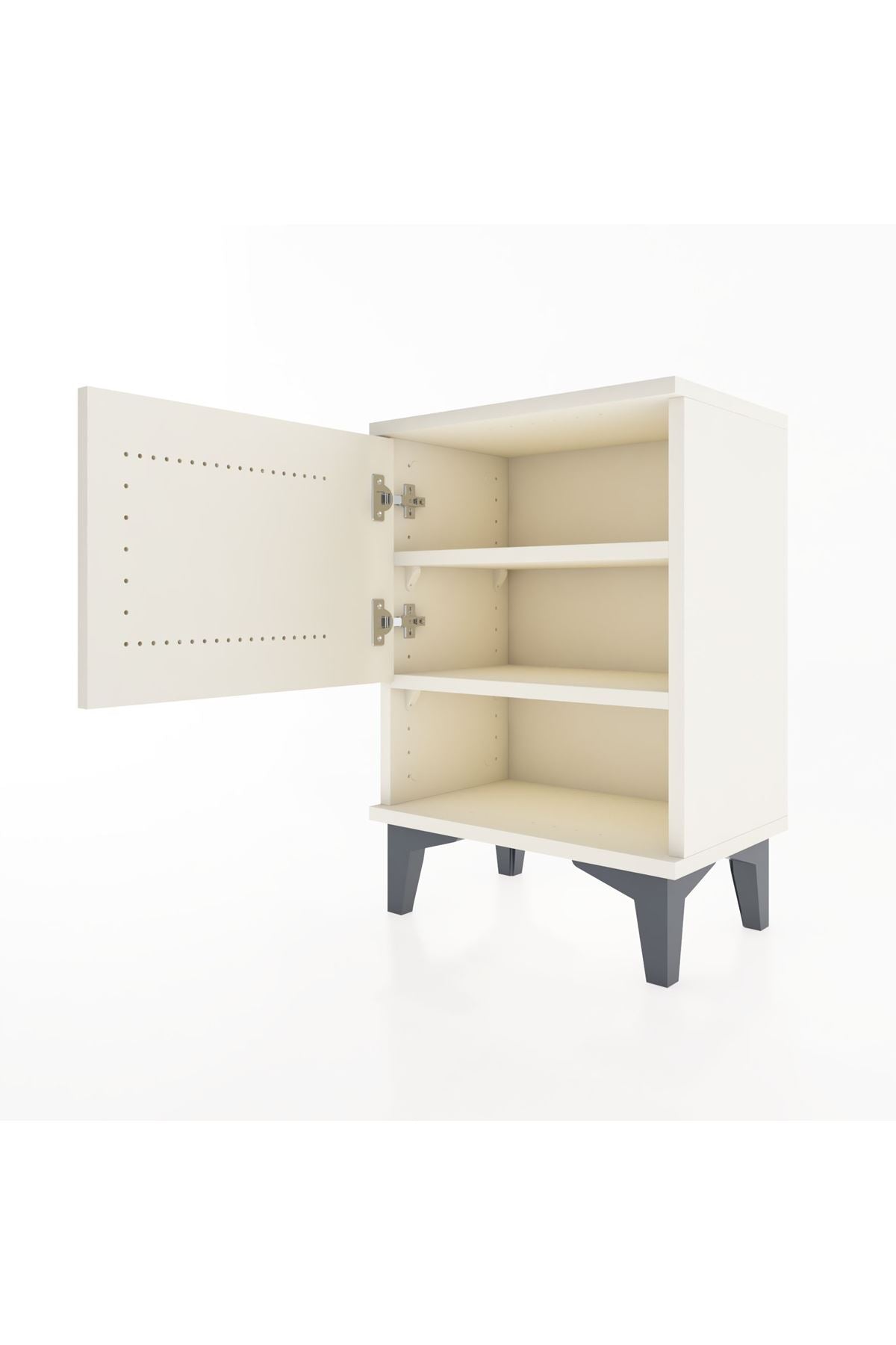 Arges Komodin 2 Raflı Tek Kapaklı 44x30x64 Aytaşı-Aytaşı