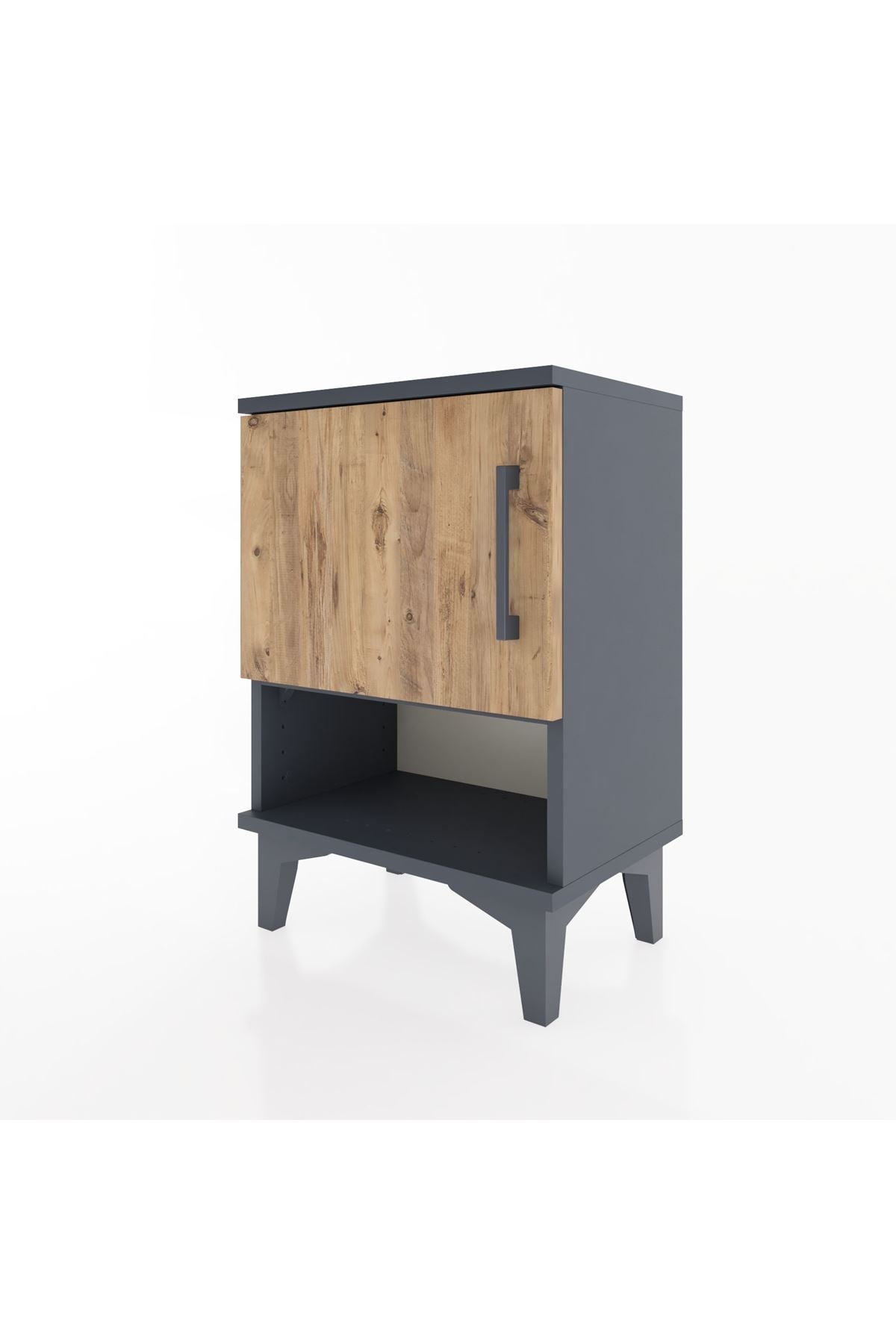 Arges Komodin 2 Raflı Tek Kapaklı 44x30x64 Antrasit-Çam