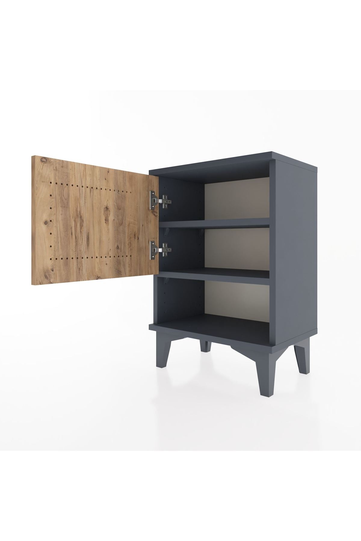 Arges Komodin 2 Raflı Tek Kapaklı 44x30x64 Antrasit-Çam