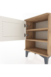 Arges Komodin 2 Raflı Tek Kapaklı 44x30x64 Çam-Aytaşı