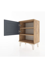 Arges Komodin 2 Raflı Tek Kapaklı 44x30x64 Çam-Antrasit