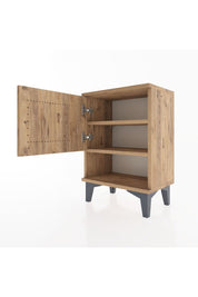 Arges Komodin 2 Raflı Tek Kapaklı 44x30x64 Çam-Çam