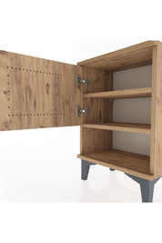 Arges Komodin 2 Raflı Tek Kapaklı 44x30x64 Çam-Çam