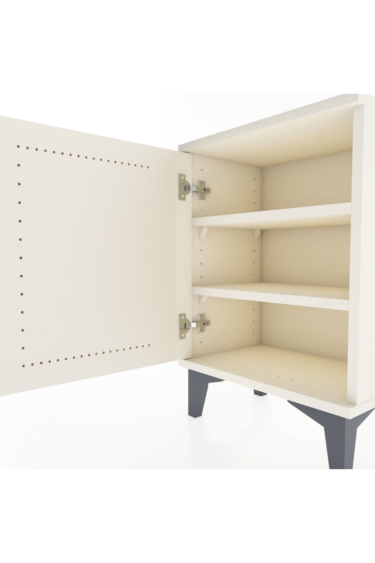 Arges Komodin 2 Raflı Tek Kapaklı 44x30x64 Aytaşı-Aytaşı