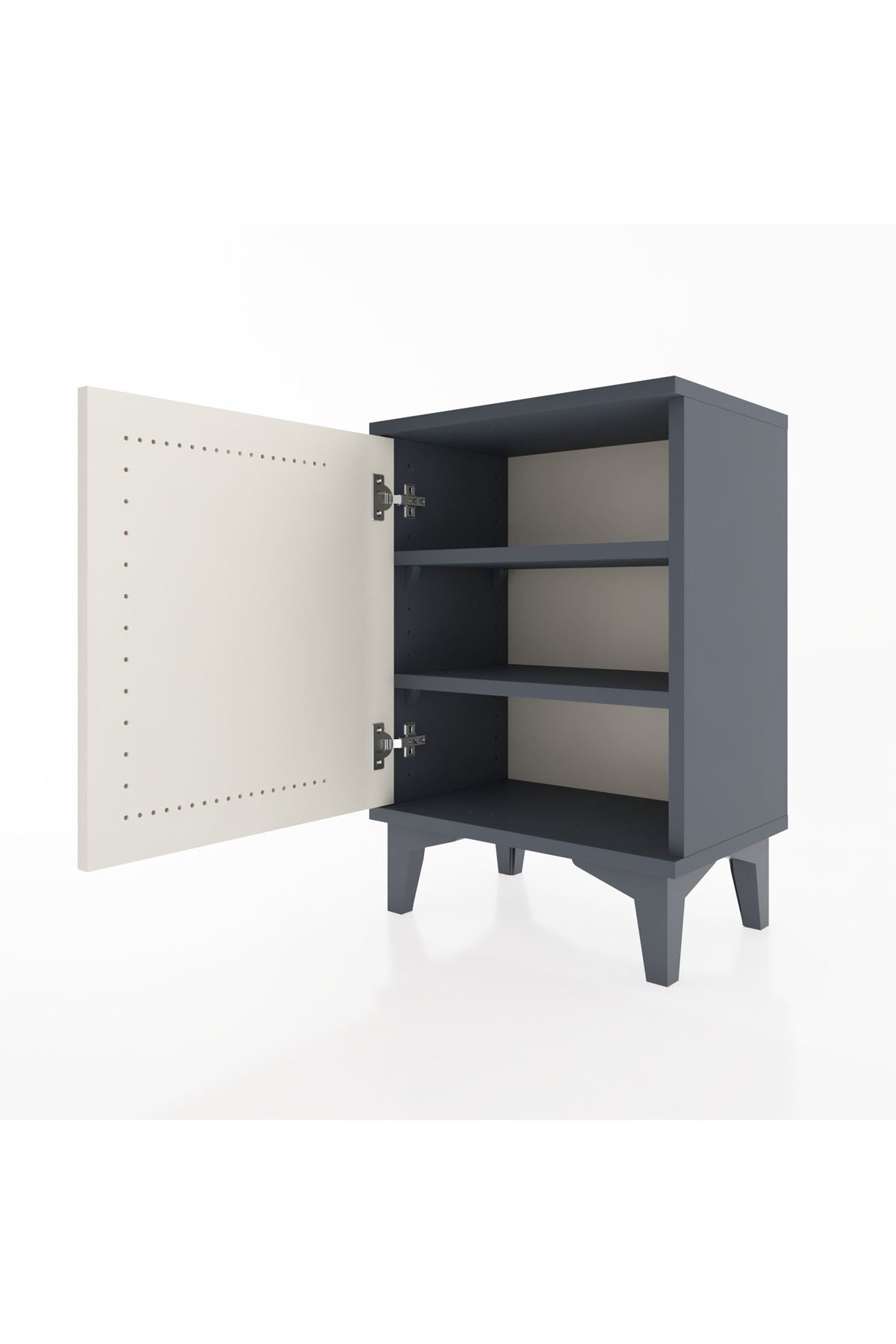 Arges Komodin 2 Raflı Tek Kapaklı 44x30x64 Antrasit-Aytaşı