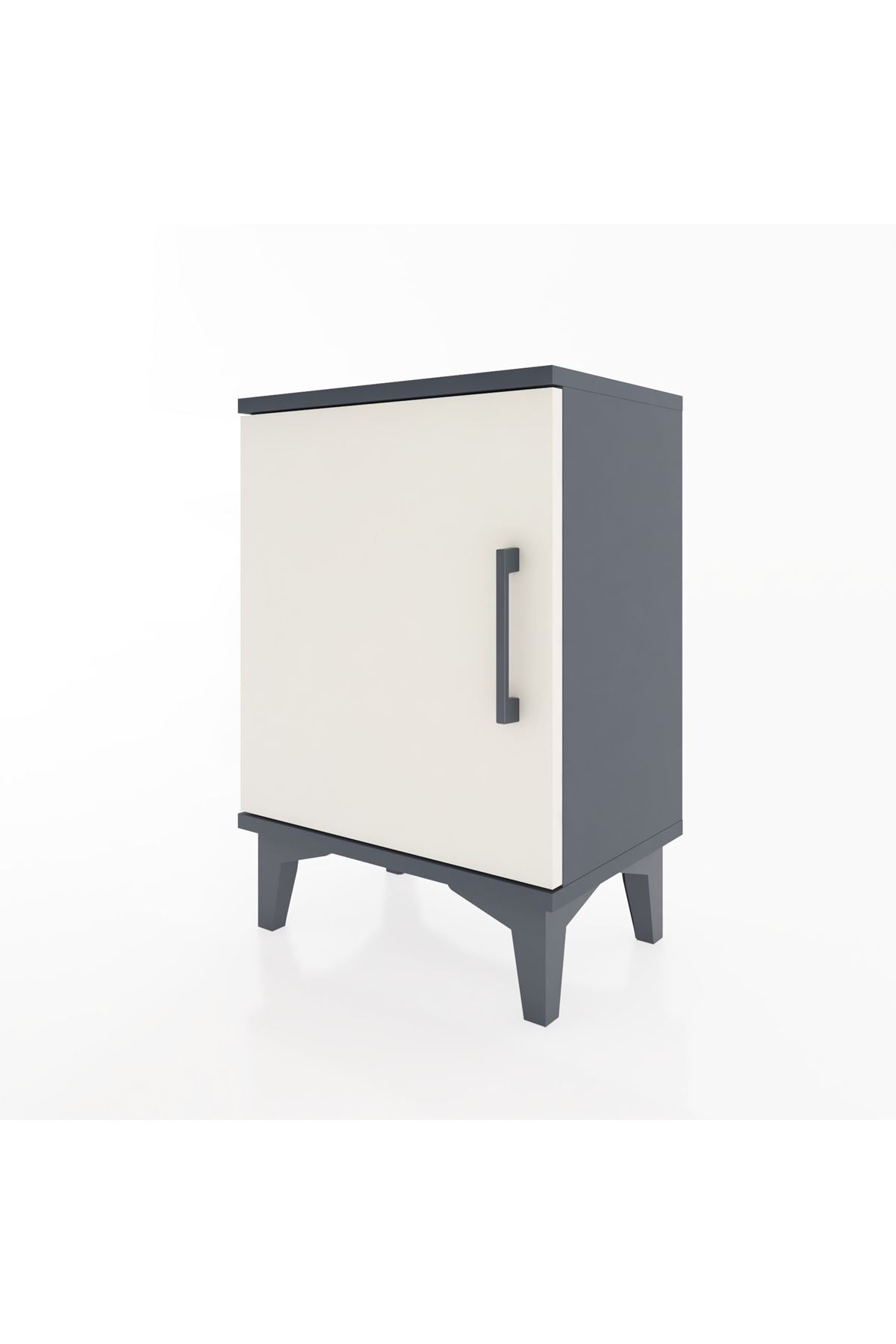 Arges Komodin 2 Raflı Tek Kapaklı 44x30x64 Antrasit-Aytaşı