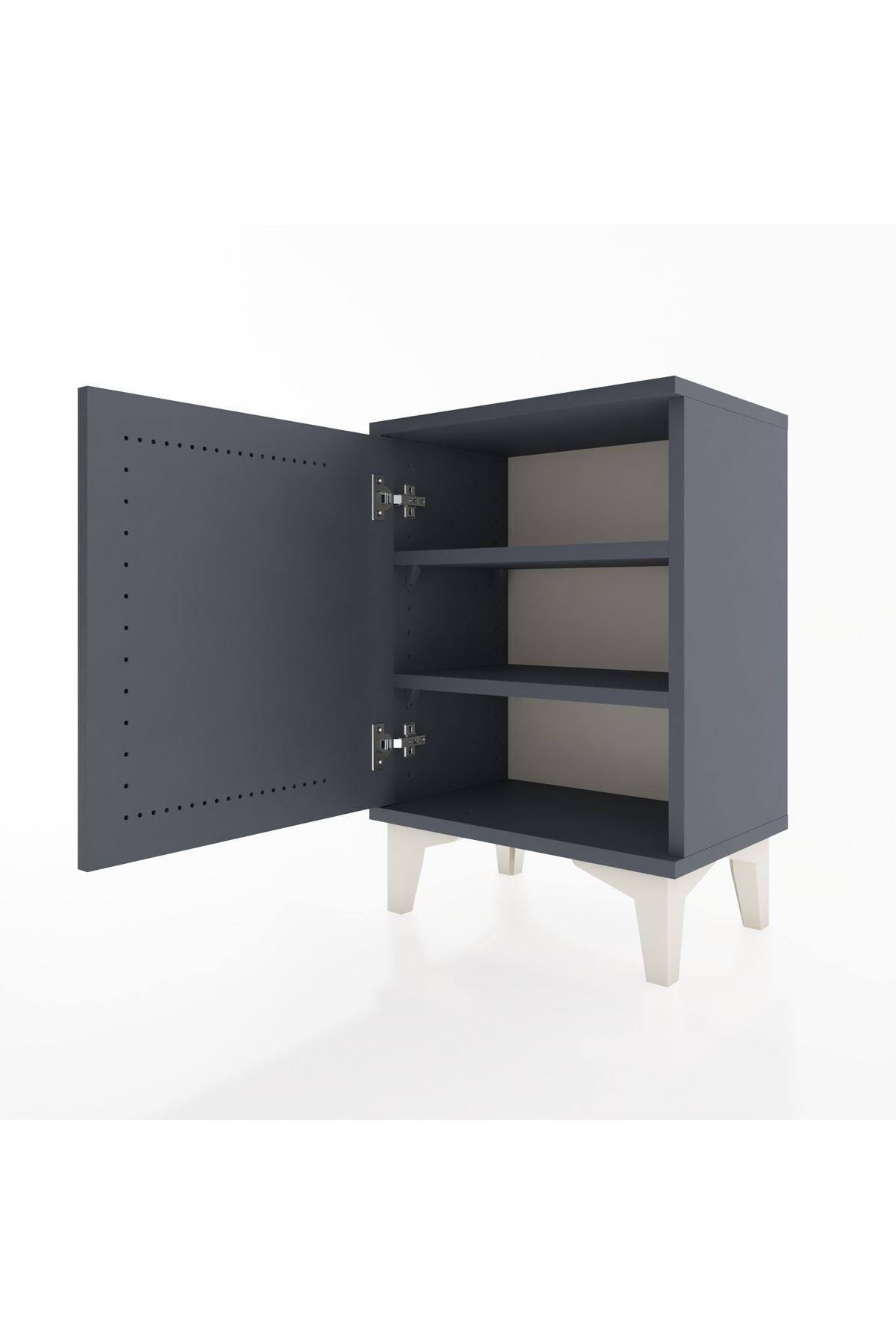 Arges Komodin 2 Raflı Tek Kapaklı 44x30x64 Antrasit-Antrasit