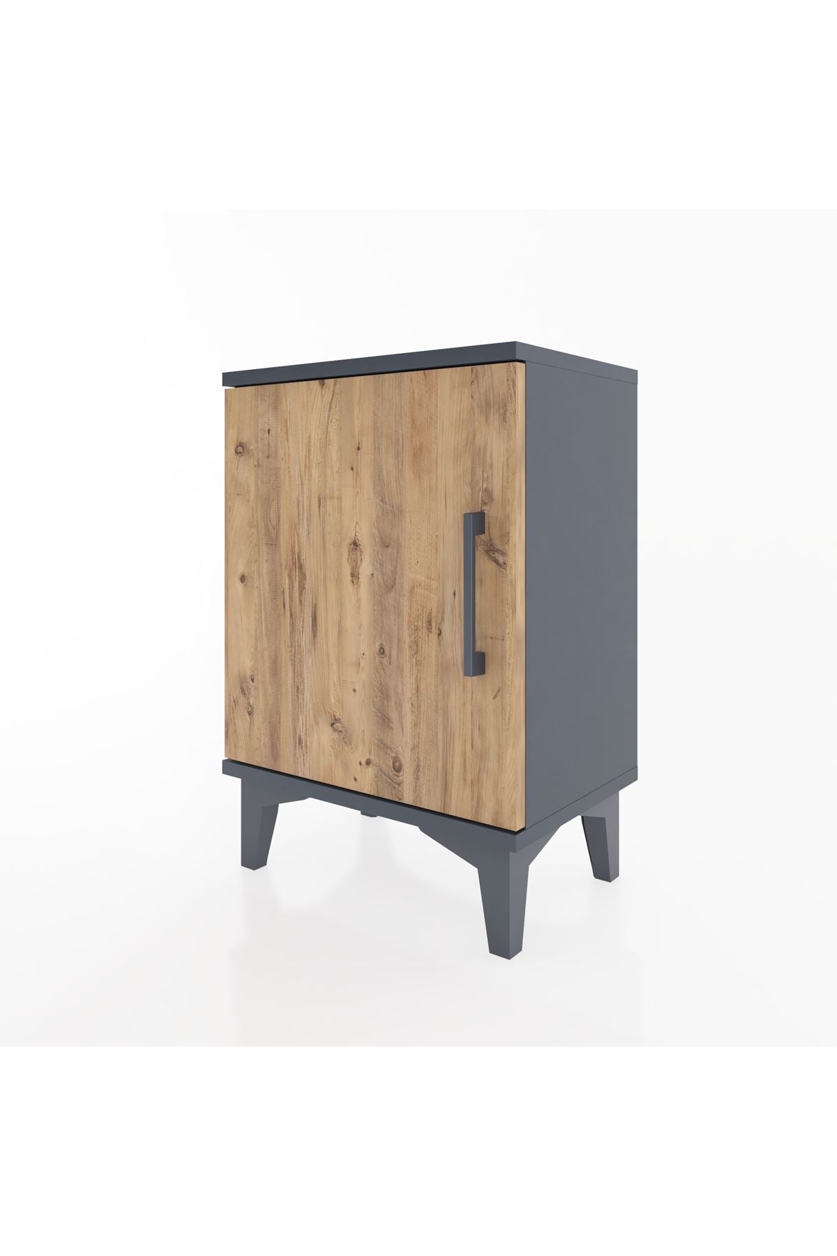 Arges Komodin 2 Raflı Tek Kapaklı 44x30x64 Antrasit-Çam