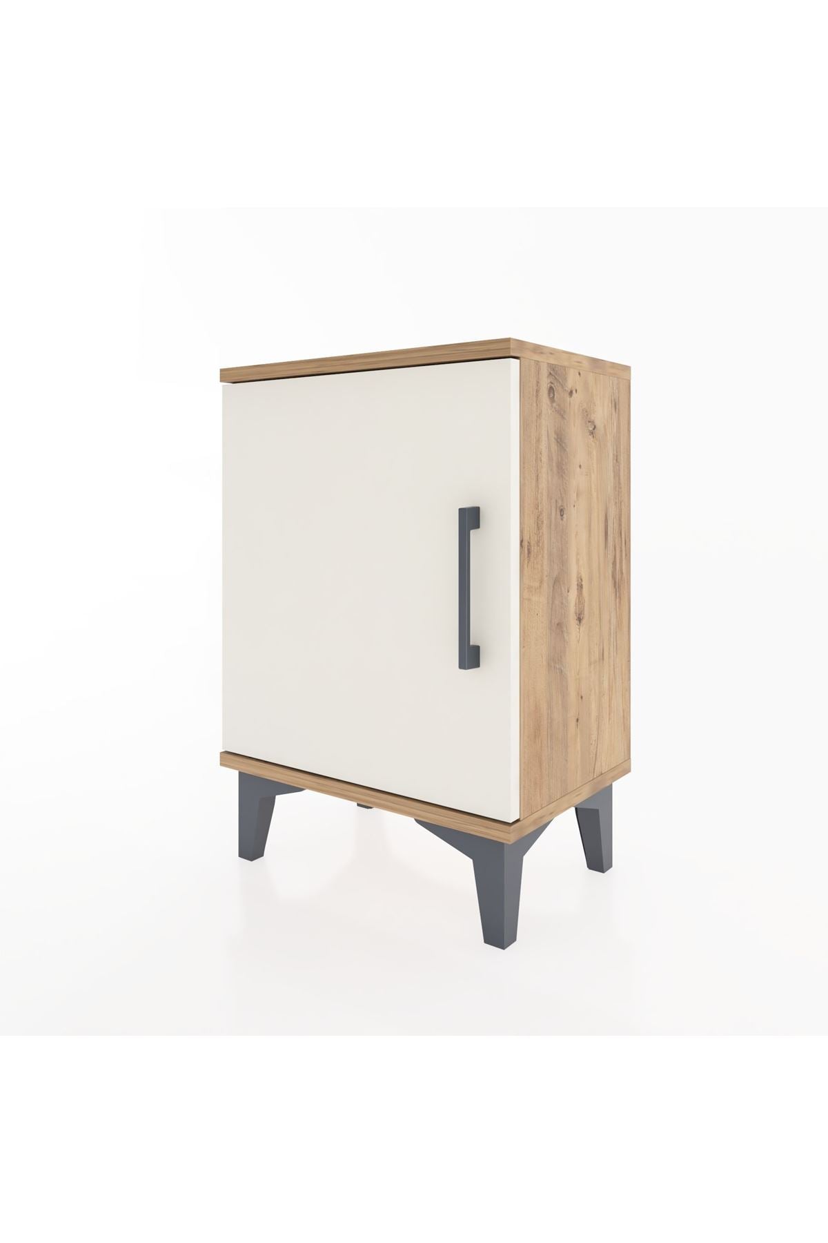 Arges Komodin 2 Raflı Tek Kapaklı 44x30x64 Çam-Aytaşı