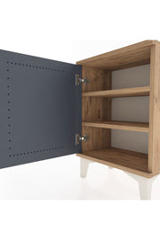 Arges Komodin 2 Raflı Tek Kapaklı 44x30x64 Çam-Antrasit