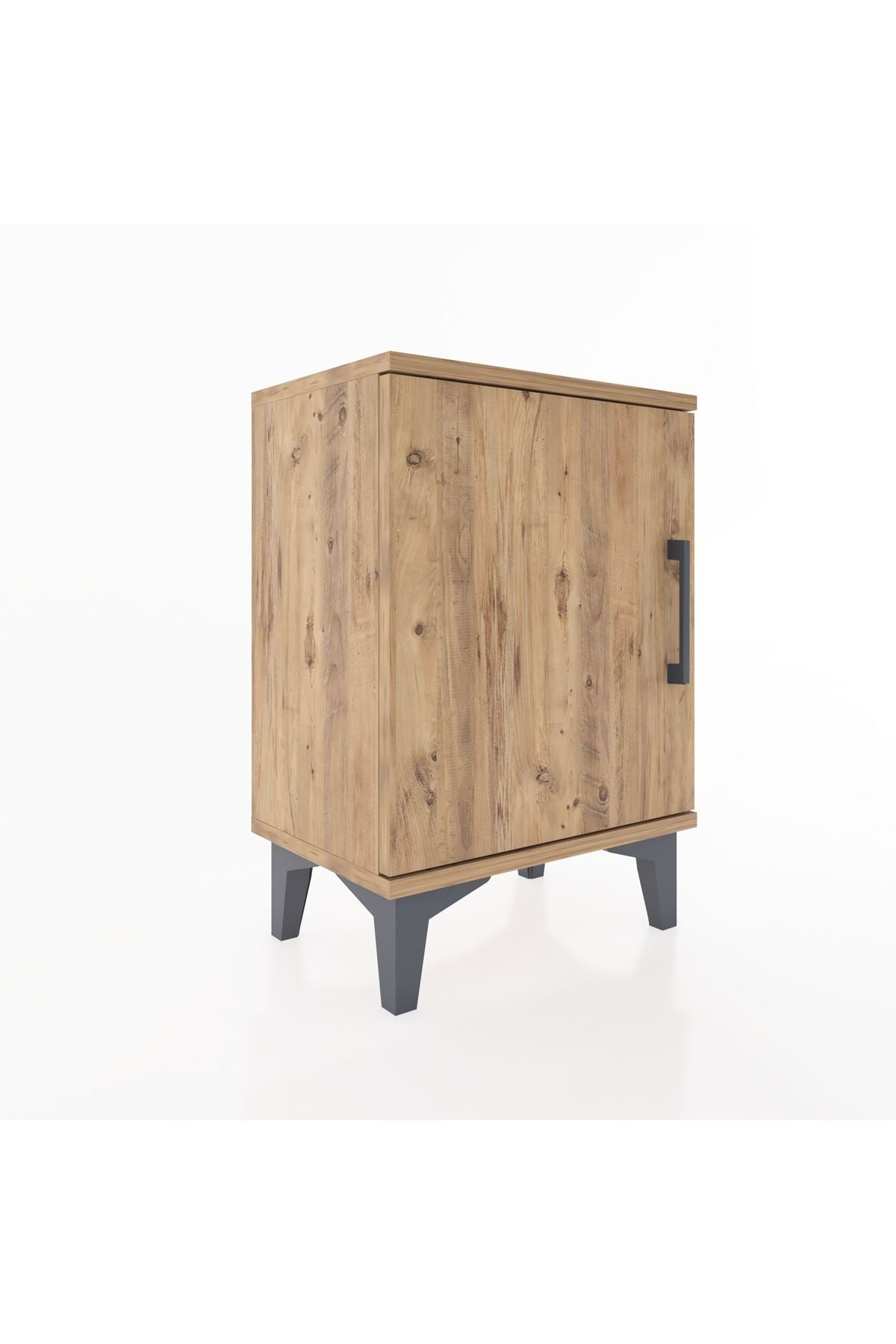Arges Komodin 2 Raflı Tek Kapaklı 44x30x64 Çam-Çam