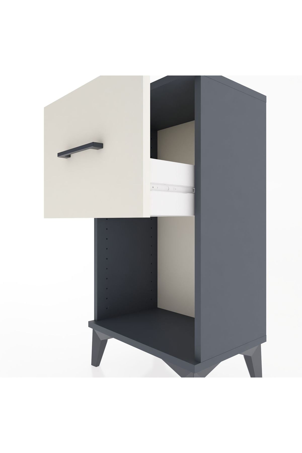 Arges Komodin Tek Çekmeceli 44x30x80 Antrasit-Aytaşı