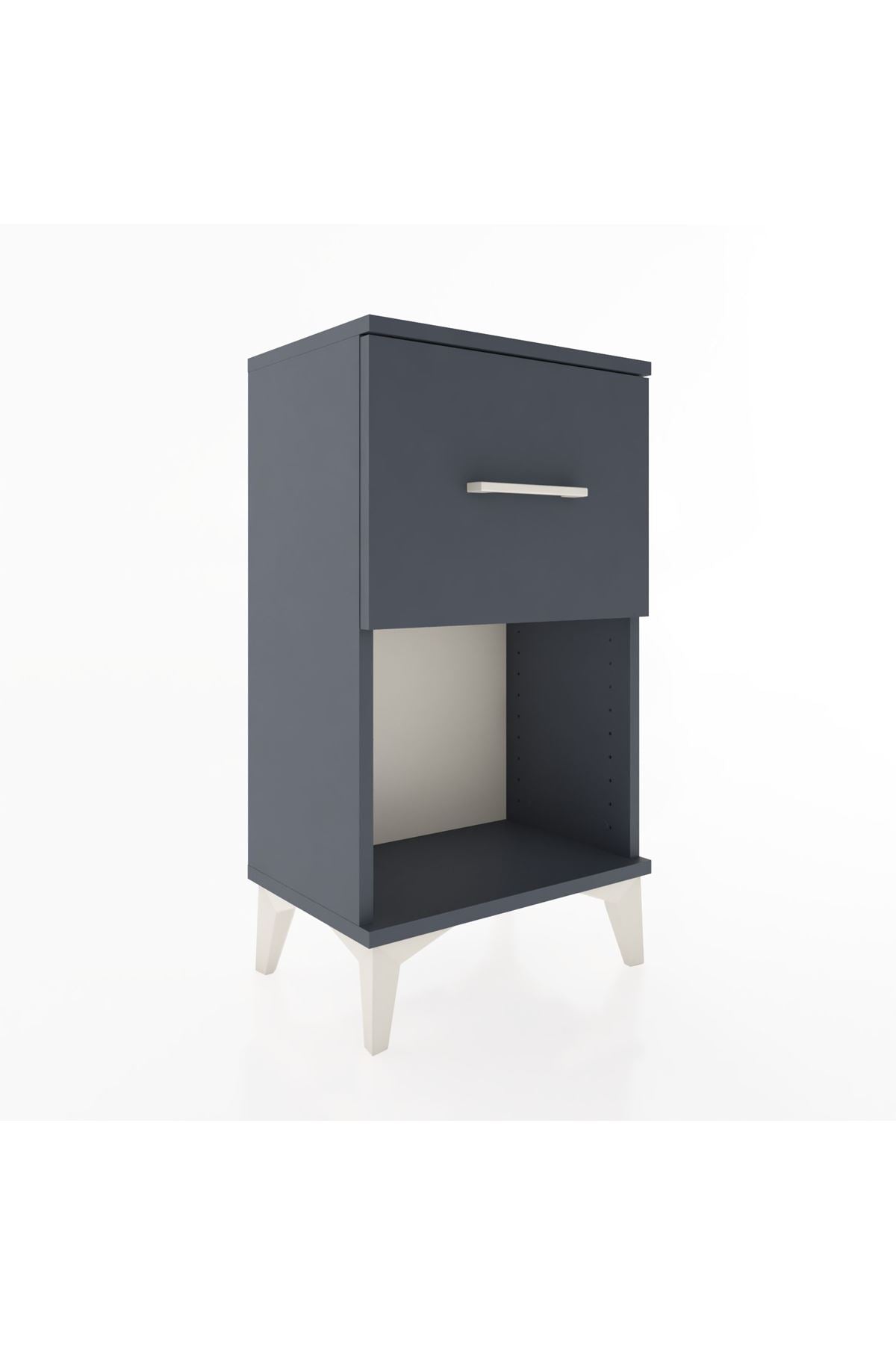 Arges Komodin Tek Çekmeceli 44x30x80 Antrasit-Antrasit