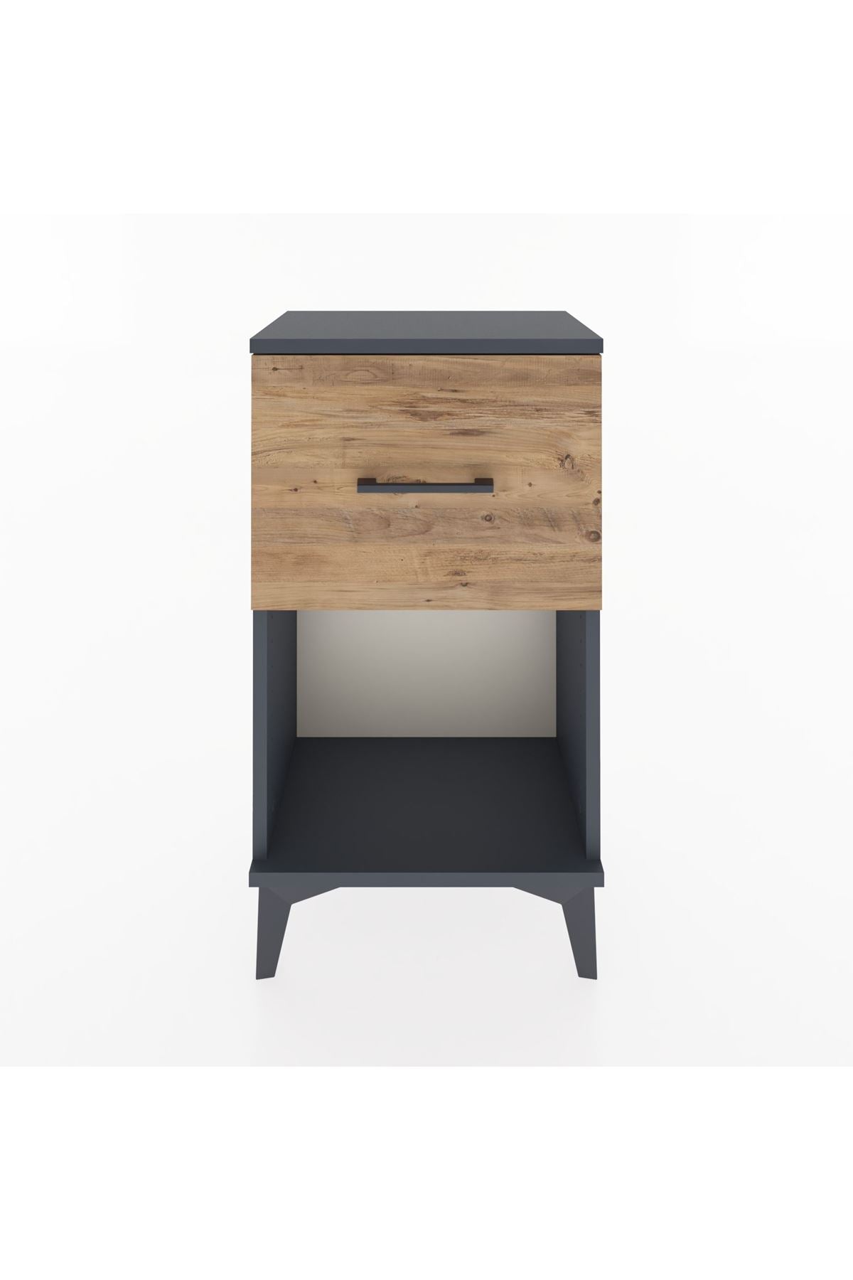 Arges Komodin Tek Çekmeceli 44x30x80 Antrasit-Çam