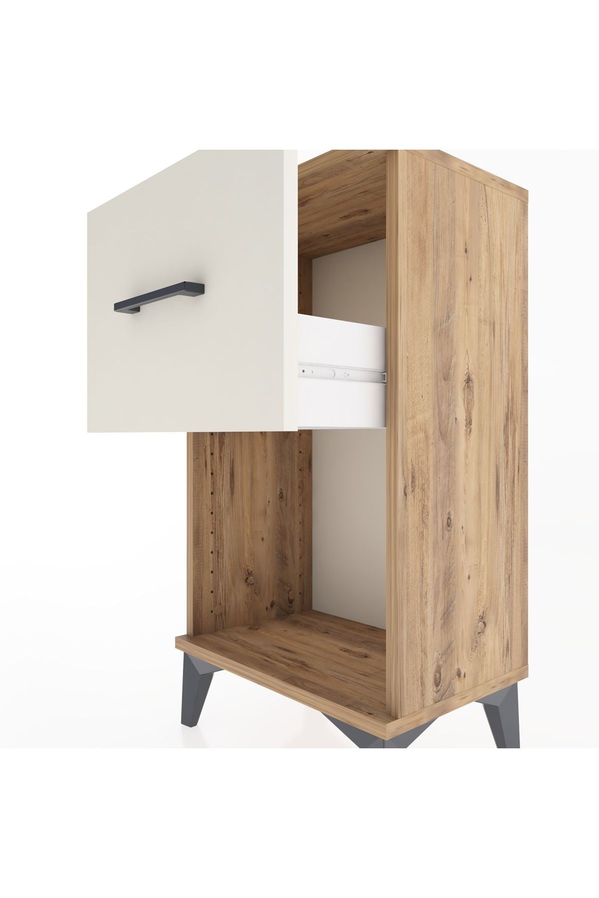 Arges Komodin Tek Çekmeceli 44x30x80 Çam-Aytaşı