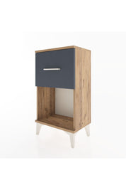 Arges Komodin Tek Çekmeceli 44x30x80 Çam-Antrasit