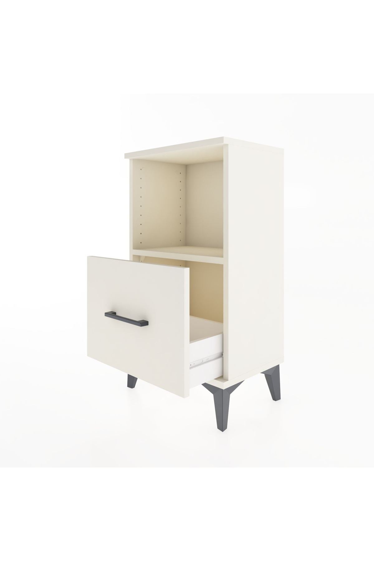 Arges Komodin Tek Raflı Tek Çekmeceli 44x30x80 Aytaşı-Aytaşı