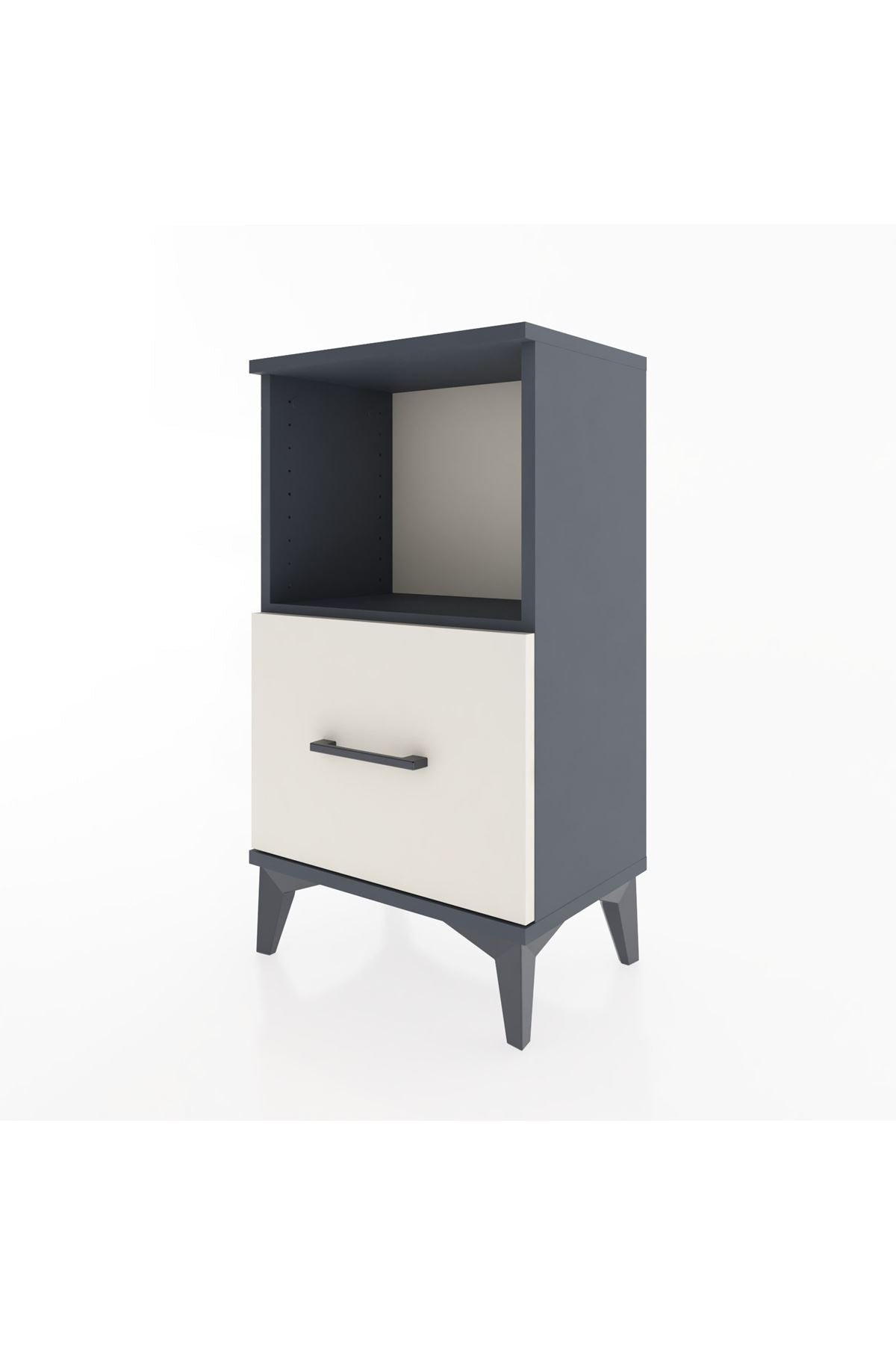 Arges Komodin Tek Raflı Tek Çekmeceli 44x30x80 Antrasit-Aytaşı