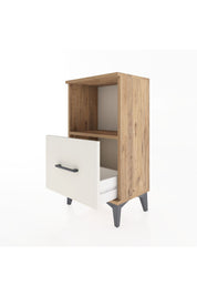 Arges Komodin Tek Raflı Tek Çekmeceli 44x30x80 Çam-Aytaşı