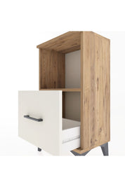 Arges Komodin Tek Raflı Tek Çekmeceli 44x30x80 Çam-Aytaşı