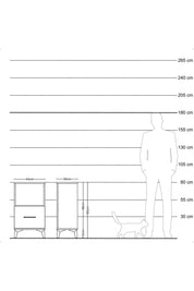 Arges Komodin Tek Raflı Tek Çekmeceli 44x30x80 Çam-Aytaşı