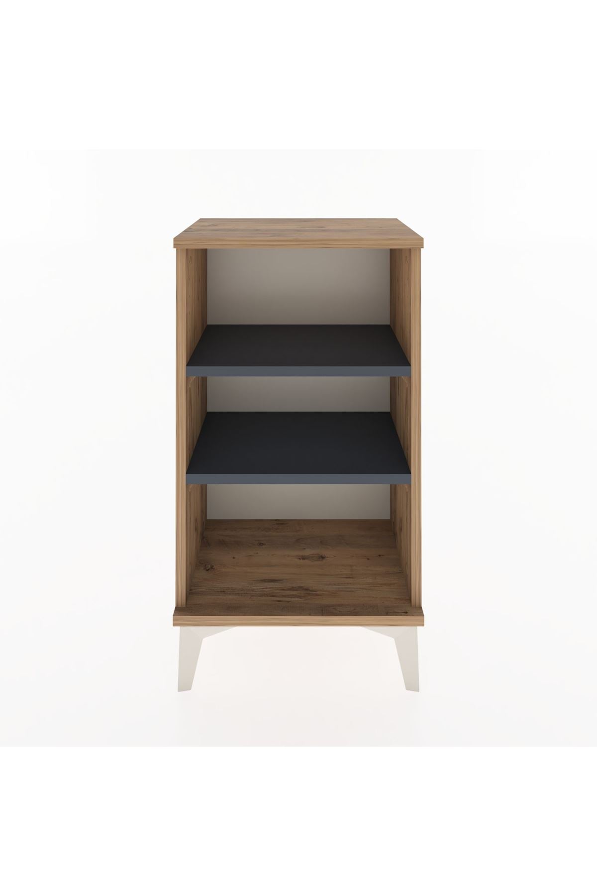 Arges Komodin 2 Raflı 44x30x80 Çam-Antrasit