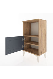 Arges Komodin 2 Raflı Tek Kapaklı 44x30x80 Çam-Antrasit