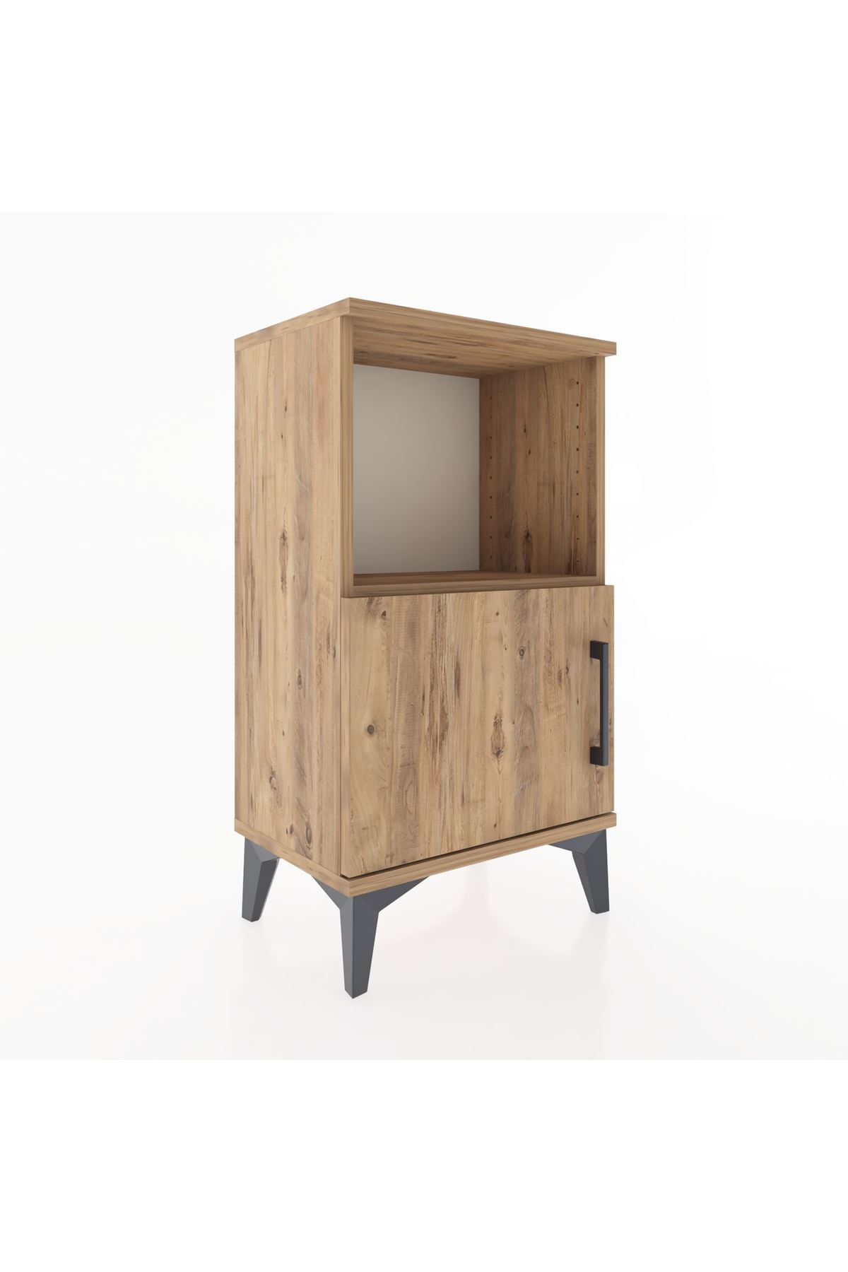 Arges Komodin 2 Raflı Tek Kapaklı 44x30x80 Çam-Çam