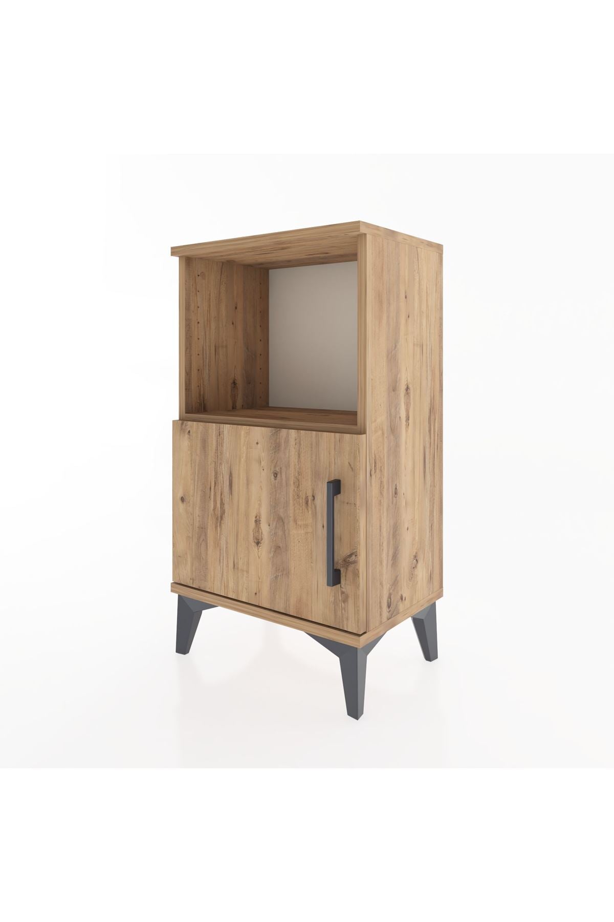 Arges Komodin 2 Raflı Tek Kapaklı 44x30x80 Çam-Çam