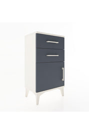 Arges Komodin Tek Raflı 2 Çekmeceli Tek Kapaklı 44x30x80 Aytaşı-Antrasit