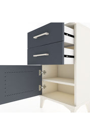 Arges Komodin Tek Raflı 2 Çekmeceli Tek Kapaklı 44x30x80 Aytaşı-Antrasit