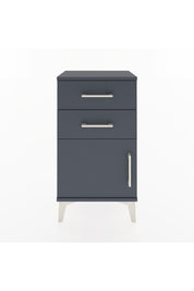 Arges Komodin Tek Raflı 2 Çekmeceli Tek Kapaklı 44x30x80 Antrasit-Antrasit