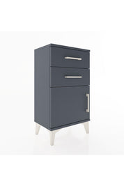 Arges Komodin Tek Raflı 2 Çekmeceli Tek Kapaklı 44x30x80 Antrasit-Antrasit