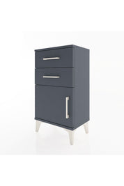 Arges Komodin Tek Raflı 2 Çekmeceli Tek Kapaklı 44x30x80 Antrasit-Antrasit