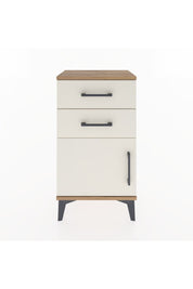 Arges Komodin Tek Raflı 2 Çekmeceli Tek Kapaklı 44x30x80 Çam-Aytaşı