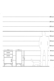 Arges Komodin Tek Raflı 2 Çekmeceli Tek Kapaklı 44x30x80 Çam-Aytaşı