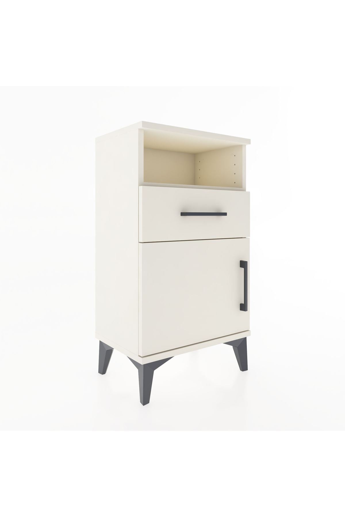 Arges Komodin 2 Raflı Tek Çekmeceli Tek Kapaklı 44x30x80 Aytaşı-Aytaşı