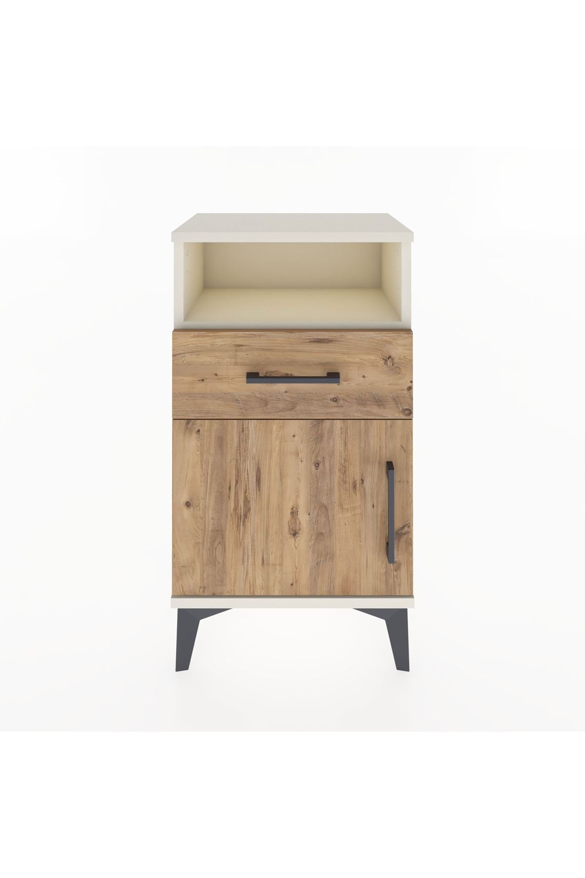 Arges Komodin 2 Raflı Tek Çekmeceli Tek Kapaklı 44x30x80 Aytaşı-Çam