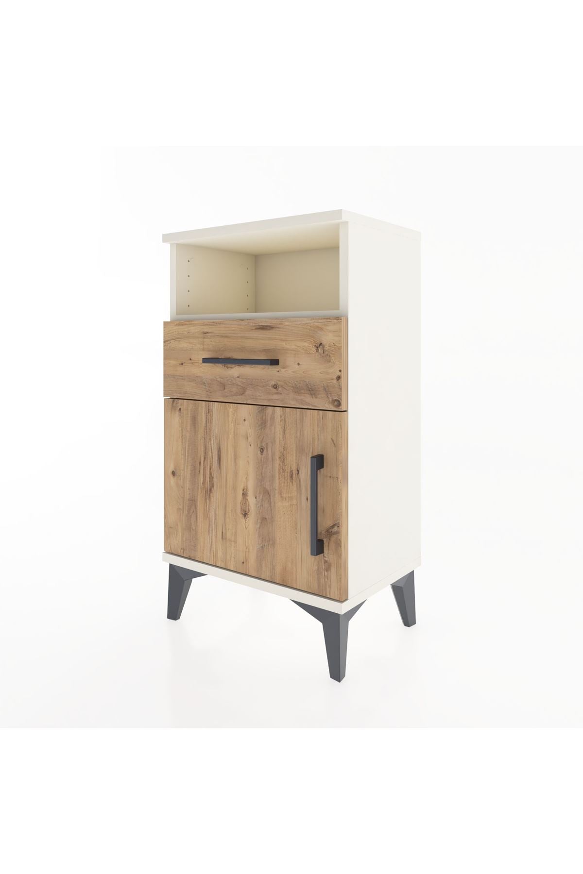 Arges Komodin 2 Raflı Tek Çekmeceli Tek Kapaklı 44x30x80 Aytaşı-Çam