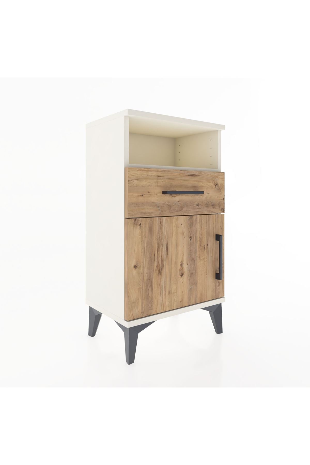 Arges Komodin 2 Raflı Tek Çekmeceli Tek Kapaklı 44x30x80 Aytaşı-Çam