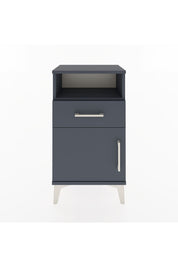 Arges Komodin 2 Raflı Tek Çekmeceli Tek Kapaklı 44x30x80 Antrasit-Antrasit