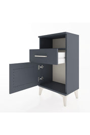 Arges Komodin 2 Raflı Tek Çekmeceli Tek Kapaklı 44x30x80 Antrasit-Antrasit