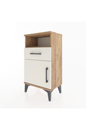 Arges Komodin 2 Raflı Tek Çekmeceli Tek Kapaklı 44x30x80 Çam-Aytaşı