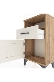 Arges Komodin 2 Raflı Tek Çekmeceli Tek Kapaklı 44x30x80 Çam-Aytaşı