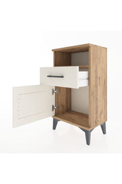 Arges Komodin 2 Raflı Tek Çekmeceli Tek Kapaklı 44x30x80 Çam-Aytaşı