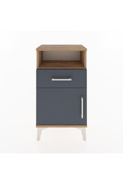 Arges Komodin 2 Raflı Tek Çekmeceli Tek Kapaklı 44x30x80 Çam-Antrasit