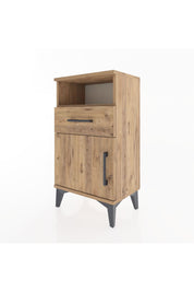 Arges Komodin 2 Raflı Tek Çekmeceli Tek Kapaklı 44x30x80 Çam-Çam