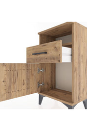 Arges Komodin 2 Raflı Tek Çekmeceli Tek Kapaklı 44x30x80 Çam-Çam