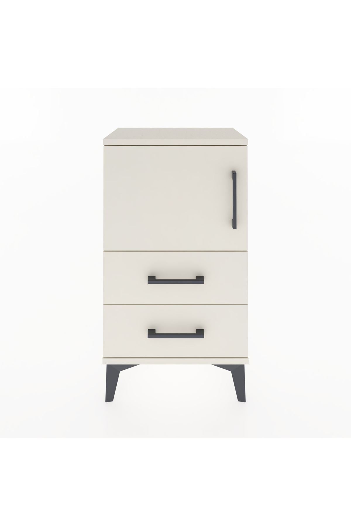 Arges Komodin 2 Raflı 2 Çekmeceli Tek Kapaklı 44x30x80 Aytaşı-Aytaşı